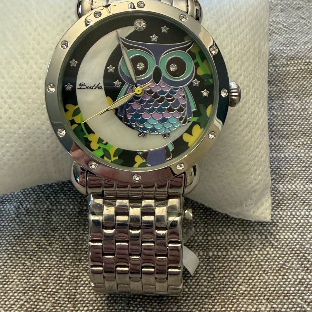 Bertha Ashley Silver Owl Watch